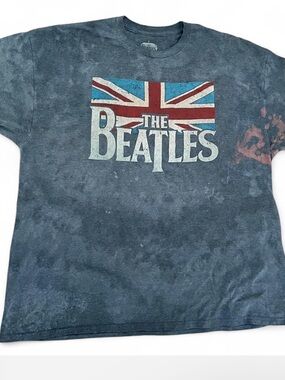 Vintage y2K DistressedBeatles Union Jack XXL Boxy Oversized t shirt